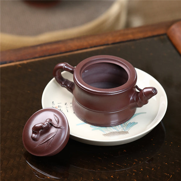 Bamboo Joint Han Tile Purple Clay Teapots