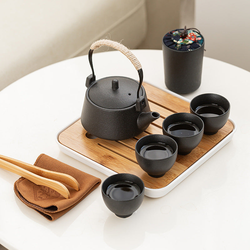 Handle Ceramic Teapots & Cups Tea Set