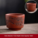 purple sand tea cup with relief craft