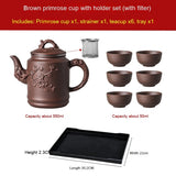 brown primrose cup teapot set