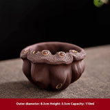 handmade lotus seedpod Cup purple clay
