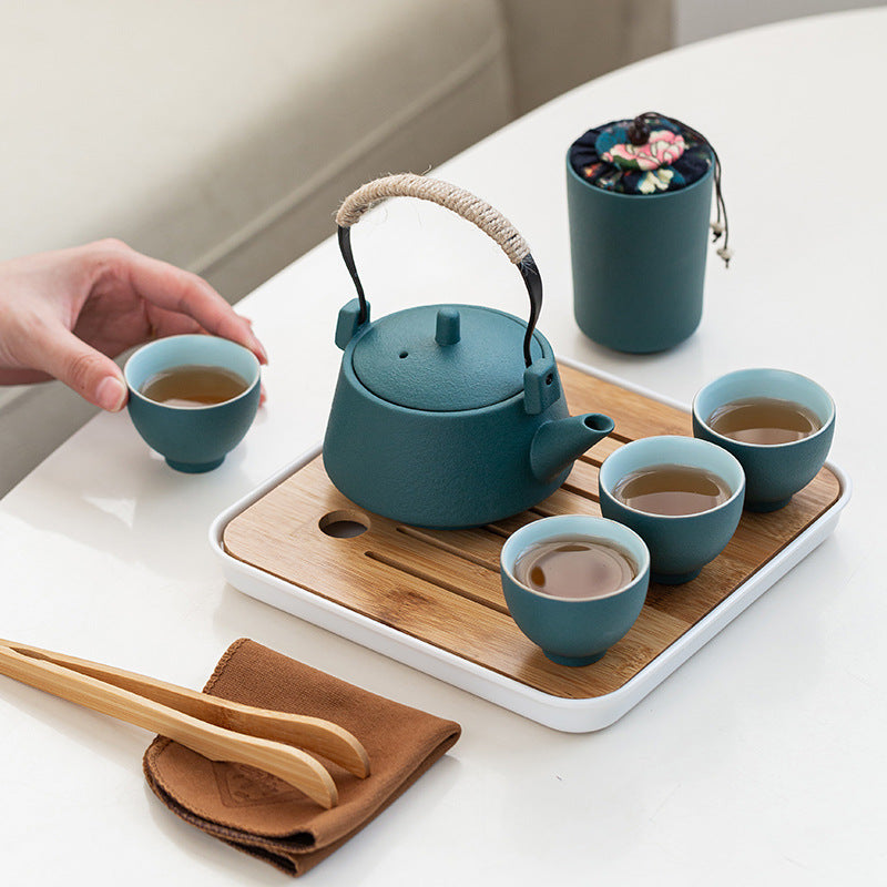 Handle Ceramic Teapots & Cups Tea Set