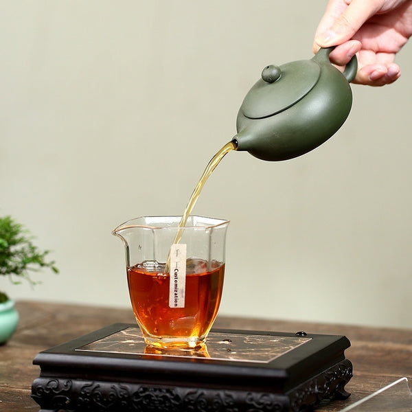 Bian xishi green clay teapots