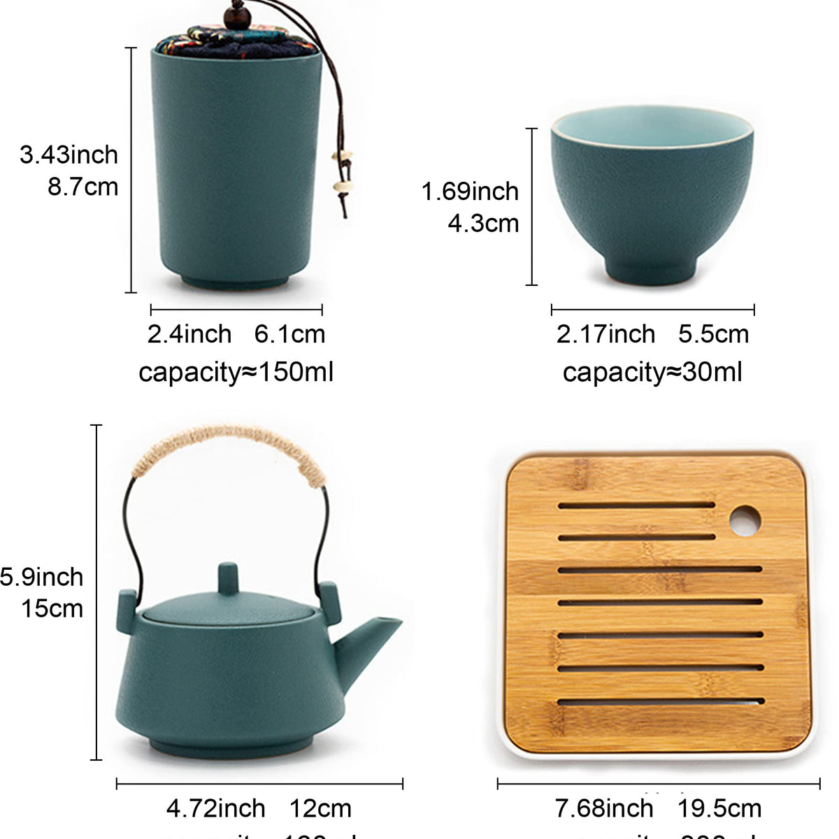Handle Ceramic Teapots & Cups Tea Set