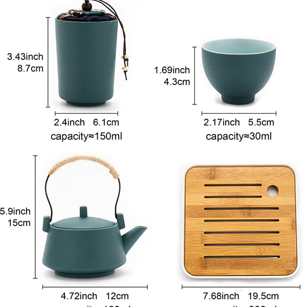 Handle Ceramic Teapots & Cups Tea Set