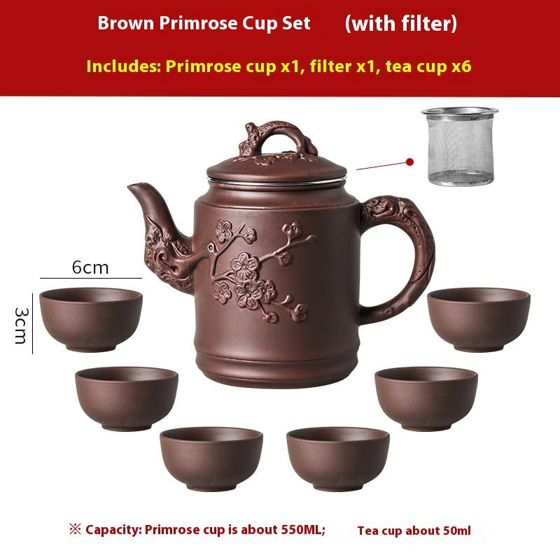 brown primrose cup teapot sets