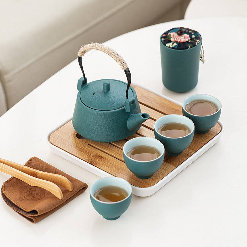 Handle Ceramic Teapots & Cups Tea Set
