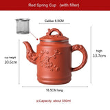 red spring cup purple clay teapot