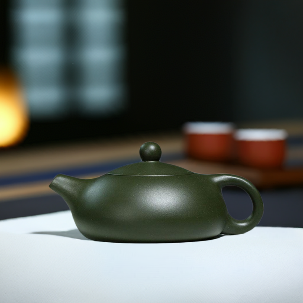 Bian Xi Shi Handmade Yixing Teapot Green Ni Clay 180ml